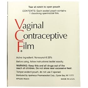 Click here to buy VCF Vaginal Contraceptive Film - 28% Nonoxynol-9: 12 units. by VCF.