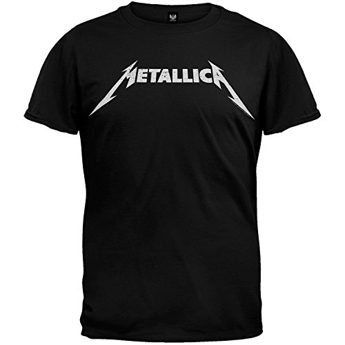 Metallica Black and White Logo Adult T-shirt