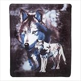 Wildlife Wolve Fleece Blanket - Style 39345