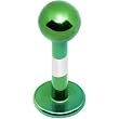 14 Gauge Green Silver Striped Titanium Labret Monroe