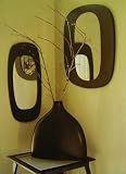 Large Contemporary Oval Wood Wall Mirror Retro Modern