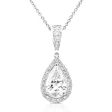 One of a Kind 1-1/6ctw Pear-Shaped Diamond Pendant (G-H/I1-I2) in 14kt White Gold