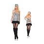 Jail Girl Sexy Adult Womens Skirt Set Costume Naughty Skimpy Female Inmate Prisoner Outfit Leg Avenue