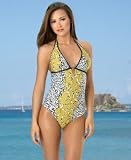 BCBG MAX AZRIA - BCBG Pop-Art Floral One-Piece Swimsuit with Solid Contrast