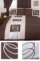 Volta Chocolate Super King Size Duvet Cover Set