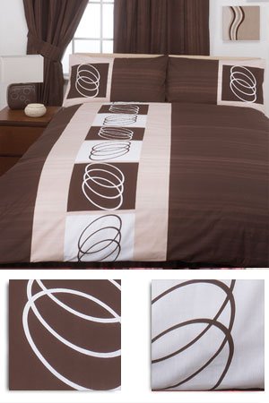 Volta Chocolate King Size Duvet Cover Set