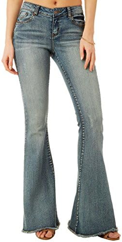 Alloy Apparel Women's Revolt Fray Hem Flare 13 30 Medium Blue