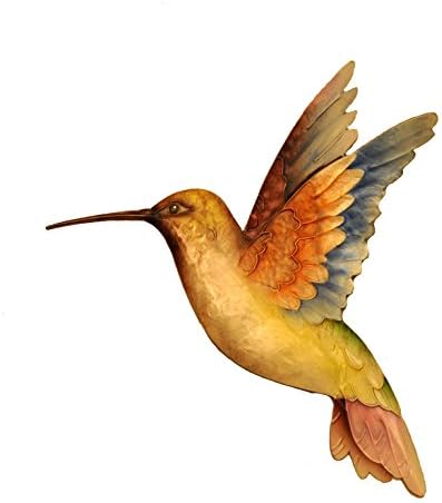 Small Wall Metal Art, Hummingbird White Red And Blue, This attractive, hand-painted work of art can be hung in nearly any setting either by itself or in groups. Dimensions:12 x 2 x 12 in.