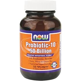 NOW Foods Probiotic-10,   50 Billion, 50 Vcaps: Health &amp; Personal Care
