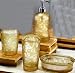 4 Pc Amber Glass Bath Set - Toothbrush Holder, Soap Dish, Cup, Lotion/Soap Dispenser