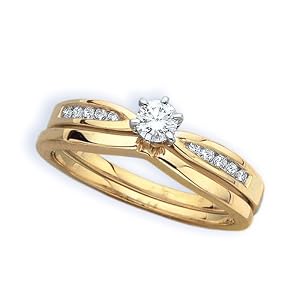 14K Yellow Gold 1/3 ct. Diamond Bridal Engagement Set