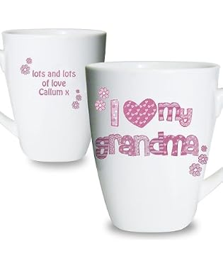 Personalised 'I Love My Grandma' Mug - Pink