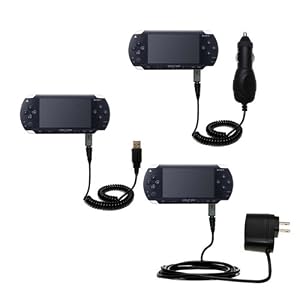 Deluxe Kit for the Sony PSP-1001 Playstation Portable includes a USB cable with Car and Wall... by 