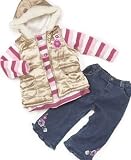 Nannette Baby Girl Three-Piece Hooded Vest Set