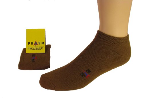 Prasm Mens Low Cut Ankle Sock Golf Sport Gym Casual - Solid Colors #002 3pk (BROWN) On Sale