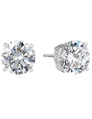 Myia Passiello "Timeless" Swarovski Zirconia 3 Carat Each Round Stud Earrings