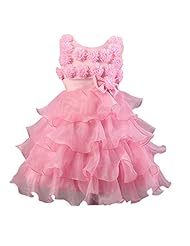 Girls Cotton Spring Summer Fall Flower-Girl Dress/Pageant Dress/Wedding Dress 