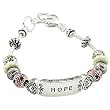 Silvertone Hope Inspiration Fashion Charm Bracelet
