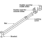 SLIDE-CO PRIME-LINE U 9921 SECURITY TELESCOPIC BAR LOCK SLIDING PATIO DOORS 28/48 WHITE FINISH