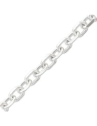 Sterling Silver Diamond-cut Open Link Cable Chain - 20 Inch