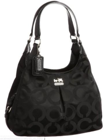 Coach Madison Op Art Maggie Satchel 21125 (Black/Black Lizard)