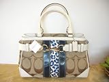 Coach Sig. Hampton Blue Stripe Carryall 13073 Tote bag