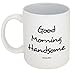 Funny Guy Mugs Good Morning Handsome Ceramic Coffee Mug - 11oz - Ideal Funny Coffee Mug for Women and Men - Hilarious Novelty Coffee Cup with Witty Sayings