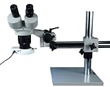 OMAX 20X-40X-80X Single-Bar Boom Stand Stereo Microscope with 64 LED Ring Light