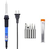 Vastar 60W 110V Adjustable Temperature Welding Soldering Iron with 5pcs Different Tips and additional Solder Tube for Variously Repaired Usage