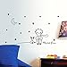 Ussore Wall Decals 1PC Stars Moon The Little Prince Boy Wall Sticker Home Decor for Kids Home Living Room Bedroom Bathroom Kitchen Office Wallpaper Window (Black)