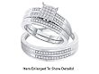Stunning Micro Pave White Gold 3 Pc. Genuine Diamond Wedding Set for Him and Her