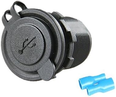 XYZ Boat Supplies Dual USB Charger Socket for Boat / Rv / Car / Motor-home (Black Without Panel)