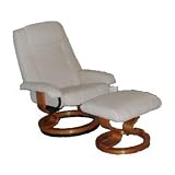 Premium Cream Beige Recliner Swivel Armchair