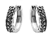 10k White Gold and Black Rhodium Black Diamond Hoop Earrings