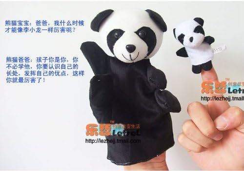 Parents and Kids 10 Plush Velour Animal Hand Puppets, 20 Pieces in the Package, 10 Hand Puppets for Parents and 10 Finger Puppets for Kid, Great Value Package and Great Fun