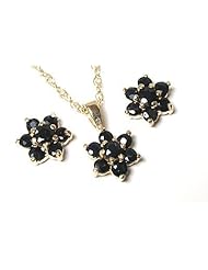 Peninsula Jewellery 9Ct Gold Sapphire Pendant And Earring Set
