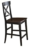 Hillsdale Englewood 24-Inch Counter Height Stool with Solid Seat, Rubbed Bl ....