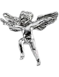 Clevereves 14K White Gold 15.00X17.00 mm Angel Lapel Pin