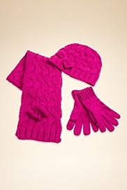 Bow Hat Scarf Gloves Set