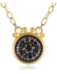 GURHAN "Moonstruck" Black Diamond Pave Two-Tone Pendant Necklace, 17"