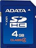 A-DATA 4 GB SDHC Class 4 Flash Memory Card ASDH4GCL4-R (Blue)
