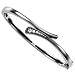14kt White Gold Intersecting Journey Diamond Bangle