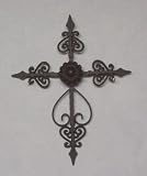  Large Iron Scroll Wall Cross Home Garden Plaque Rustic