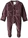 L'ovedbaby Unisex-Baby Newborn Organic Cotton Velour Footed Overall, Eggplant, New Born