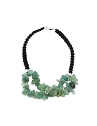 Amazonite Chip Double Strand Frontal Macramé Bracelet, 7.5"