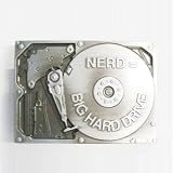 Nerd Hard Drive Pewter Belt Buckle