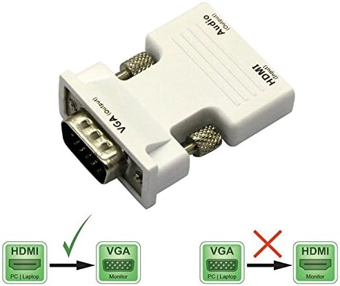 WEIAY HDMI Female to VGA male Video Adapter Convertor with audio White