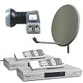 Digitale SAT Komplettanlage [SL65] mit 2 Receivern, 80er Sch�ssel und LNB