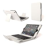 Poetic KeyBook Removable Bluetooth Keyboard Case for iPad Mini White (With Auto Sleep/Wake Function) (3 Year Warranty from Poetic)