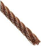 Phosphor Bronze Wire Rope, 6 x 7 Strand, 1/16 OD, 50' Length, 150 lbs Breaking Strength